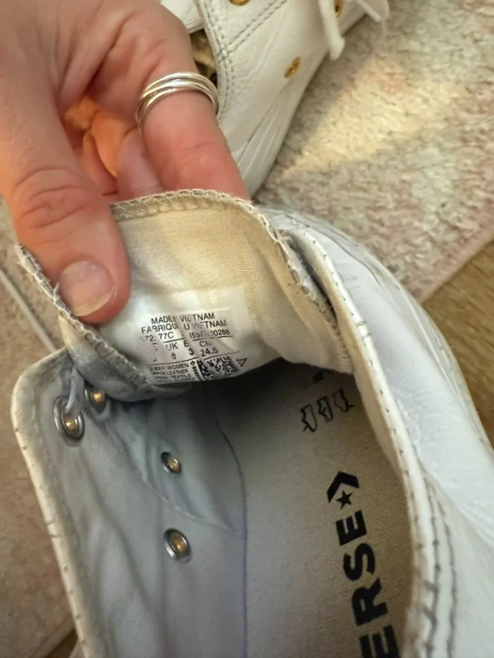 womens Converse Platform Sneakers size 8 with gold metal accents - Picture 4 of 5